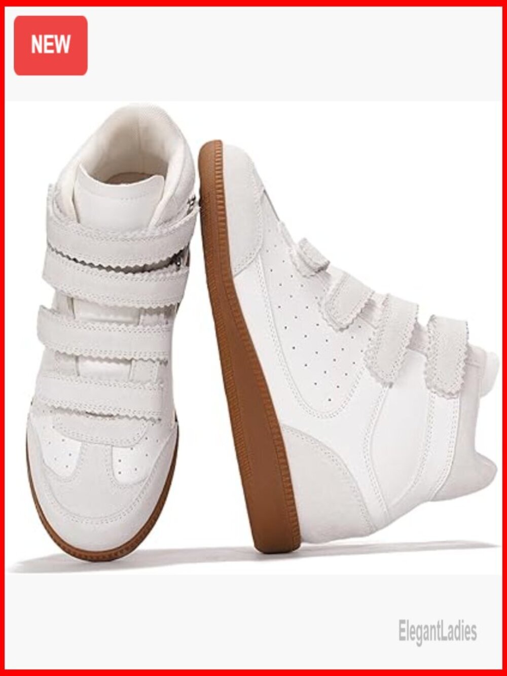 Wedge Sneakers with Memory Foam Insole, Lightweight Hi-Top Design